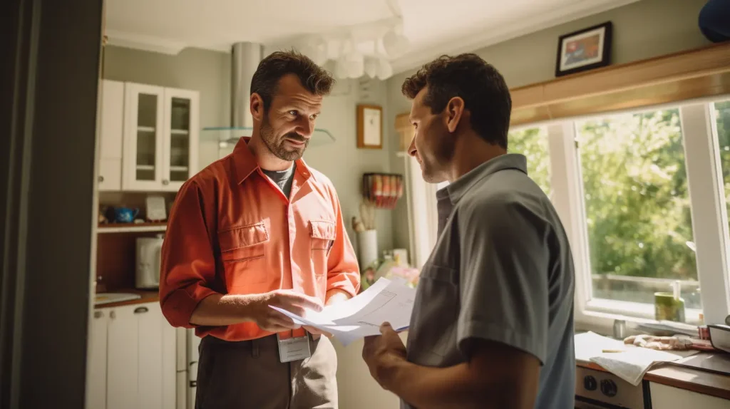 Worker giving advice about water leak detection in Gwelup, Perth - Wizard leak detection